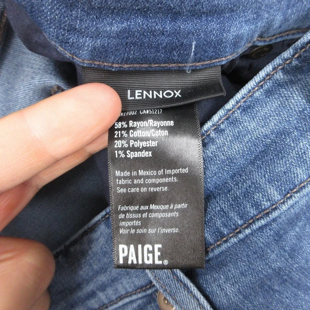 Paige Jeans Mens 34x32 Blue Lennox Slim Straight Giles Stretch Flex Denim Pants